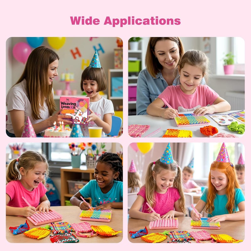 PP OPOUNT Weaving Loom Kit for Kids & Adults, 432 Craft Loops in 12 Colors, Nostalgic Pot Holder Loom Kit for Potholders, Bracelets, Coasters & Doll Scarves - DIY Gift for Girls Ages 8-12 & Beginners - Image 5